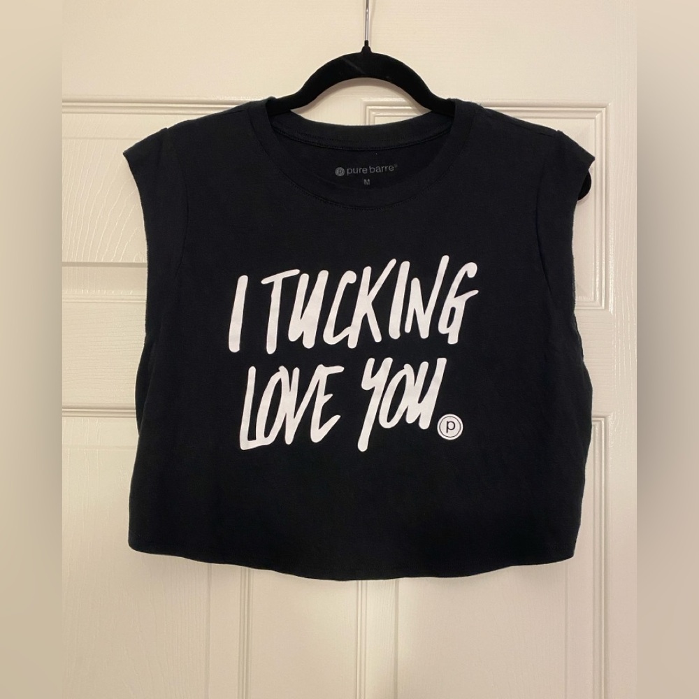 Pure Barre “I Tucking Love You” Crop Top